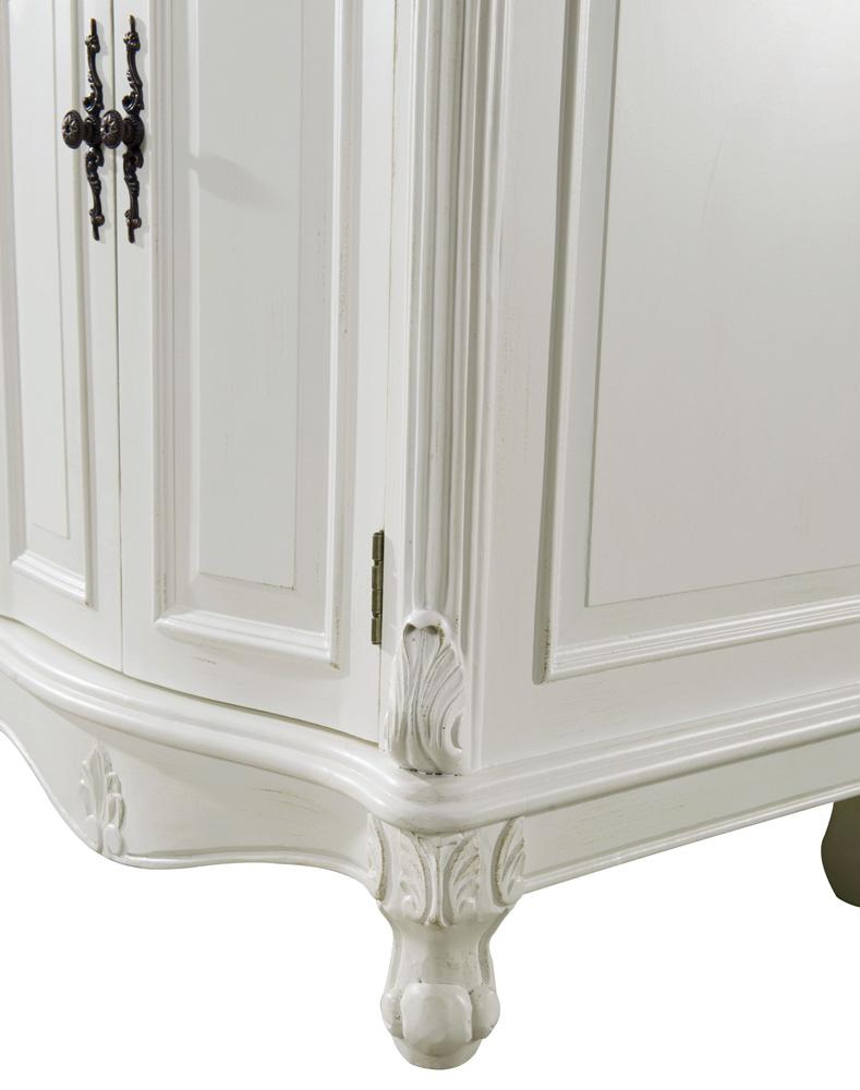 Elegant Furniture & Lighting - Windsor 60 inch Double Bathroom vanity in Antique white with ivory white engineered marble - VF-1049-VW veiw 5