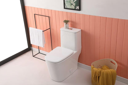 Elegant Furniture & Lighting - Winslet One-piece floor Square Toilet 27x14x31 in White - TOL2003 veiw 4