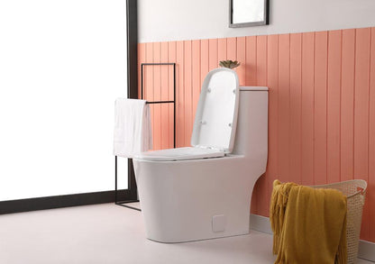 Elegant Furniture & Lighting - Winslet One-piece floor Square Toilet 27x14x31 in White - TOL2003 veiw 5