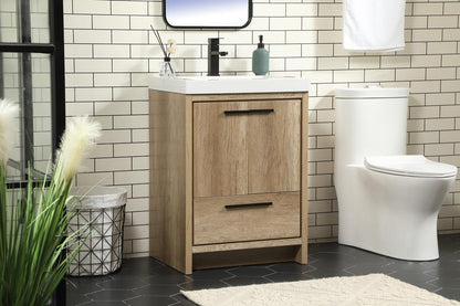 Elegant Furniture & Lighting - Wyatt 24 inch Single bathroom vanity in natural oak - VF46024NT veiw 3