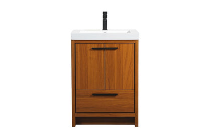 Elegant Furniture & Lighting - Wyatt 24 inch Single bathroom vanity in Teak - VF46024MTK veiw 1