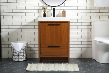 Elegant Furniture & Lighting - Wyatt 24 inch Single bathroom vanity in Teak - VF46024MTK veiw 2