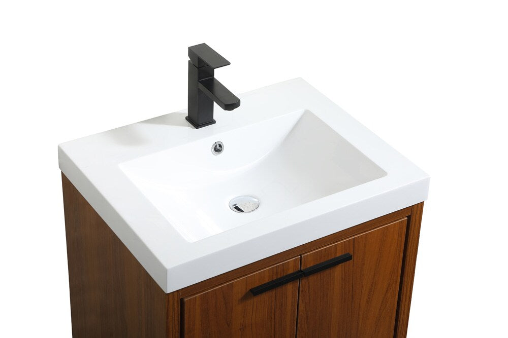 Elegant Furniture & Lighting - Wyatt 24 inch Single bathroom vanity in Teak - VF46024MTK veiw 3