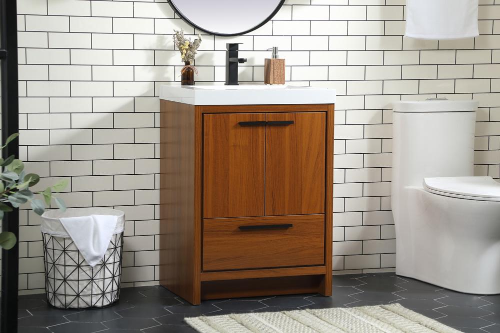 Elegant Furniture & Lighting - Wyatt 24 inch Single bathroom vanity in Teak - VF46024MTK veiw 9