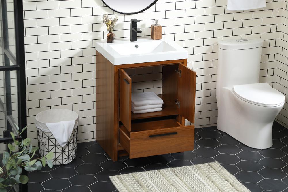 Elegant Furniture & Lighting - Wyatt 24 inch Single bathroom vanity in Teak - VF46024MTK veiw 10