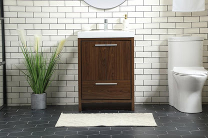 Elegant Furniture & Lighting - Wyatt 24 inch Single bathroom vanity in Walnut - VF46024MWT veiw 2