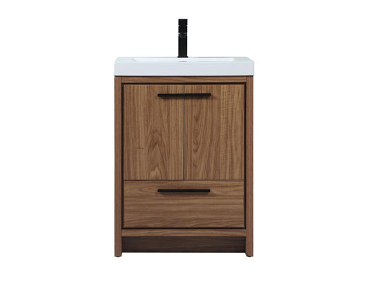 Elegant Furniture & Lighting - Wyatt 24 inch Single bathroom vanity in walnut brown - VF46024WB veiw 1