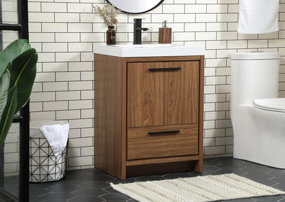 Elegant Furniture & Lighting - Wyatt 24 inch Single bathroom vanity in walnut brown - VF46024WB veiw 3