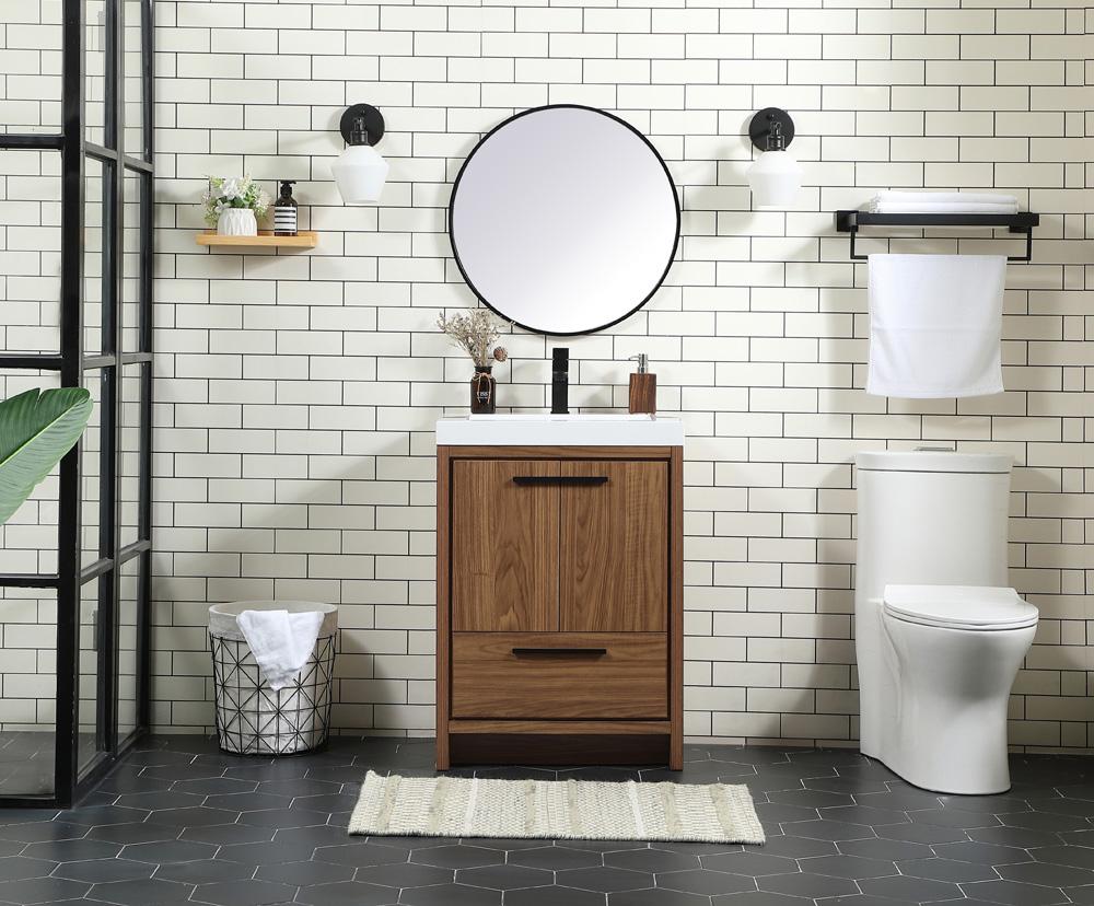 Elegant Furniture & Lighting - Wyatt 24 inch Single bathroom vanity in walnut brown - VF46024WB veiw 5