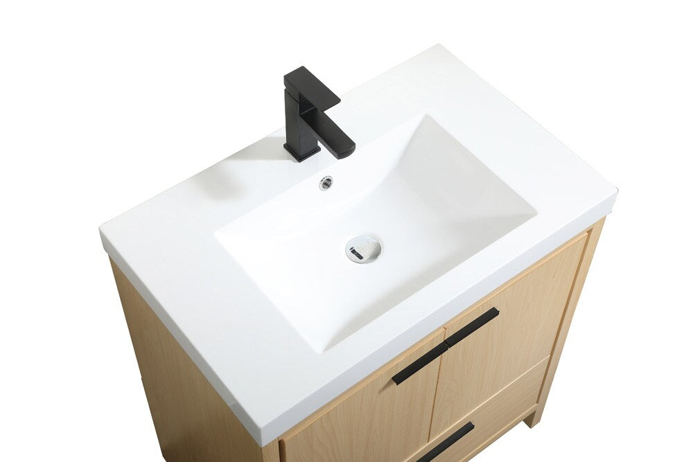 Elegant Furniture & Lighting - Wyatt 30 inch Single bathroom vanity in Maple - VF46030MMP veiw 3