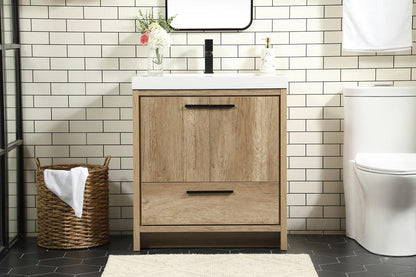 Elegant Furniture & Lighting - Wyatt 30 inch Single bathroom vanity in natural oak - VF46030NT veiw 2