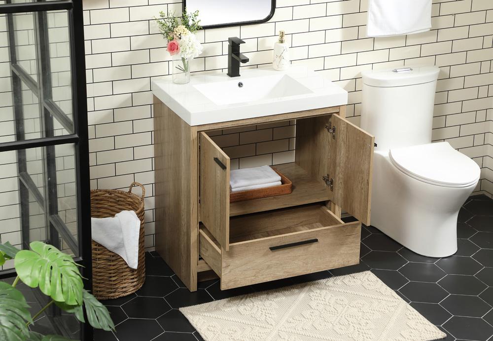 Elegant Furniture & Lighting - Wyatt 30 inch Single bathroom vanity in natural oak - VF46030NT veiw 4