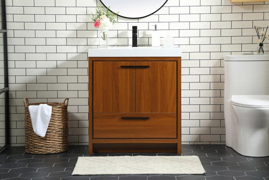 Elegant Furniture & Lighting - Wyatt 30 inch Single bathroom vanity in Teak - VF46030MTK veiw 2