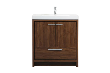 Elegant Furniture & Lighting - Wyatt 30 inch Single bathroom vanity in Walnut - VF46030MWT veiw 1