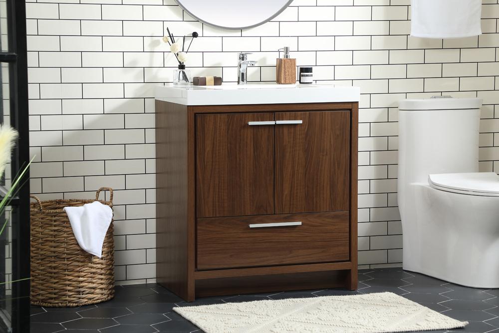 Elegant Furniture & Lighting - Wyatt 30 inch Single bathroom vanity in Walnut - VF46030MWT veiw 9