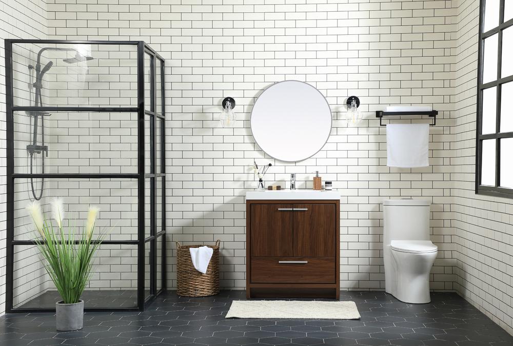 Elegant Furniture & Lighting - Wyatt 30 inch Single bathroom vanity in Walnut - VF46030MWT veiw 11