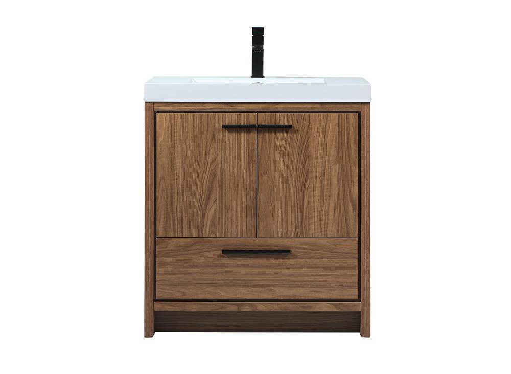 Elegant Furniture & Lighting - Wyatt 30 inch Single bathroom vanity in walnut brown - VF46030WB veiw 1