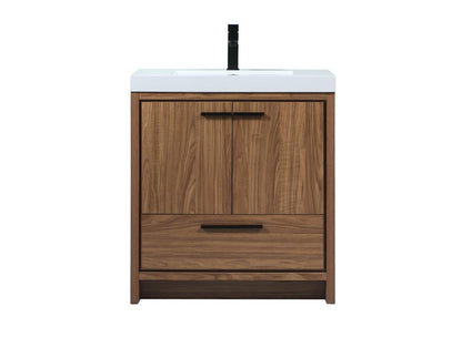 Elegant Furniture & Lighting - Wyatt 30 inch Single bathroom vanity in walnut brown - VF46030WB veiw 1