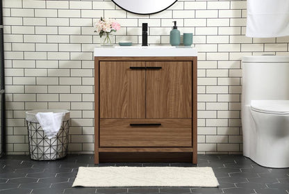 Elegant Furniture & Lighting - Wyatt 30 inch Single bathroom vanity in walnut brown - VF46030WB veiw 2