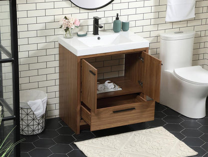 Elegant Furniture & Lighting - Wyatt 30 inch Single bathroom vanity in walnut brown - VF46030WB veiw 4