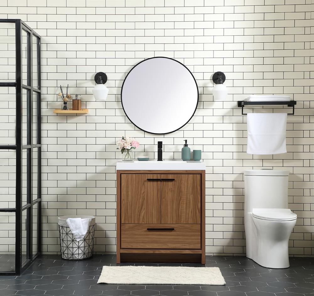 Elegant Furniture & Lighting - Wyatt 30 inch Single bathroom vanity in walnut brown - VF46030WB veiw 5