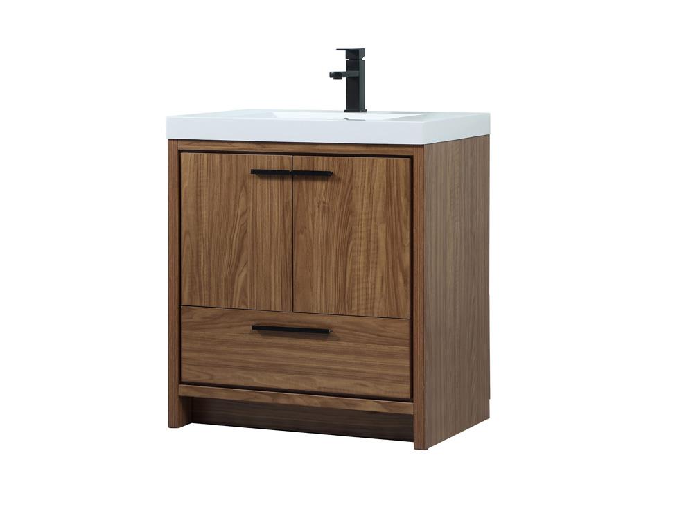 Elegant Furniture & Lighting - Wyatt 30 inch Single bathroom vanity in walnut brown - VF46030WB veiw 8