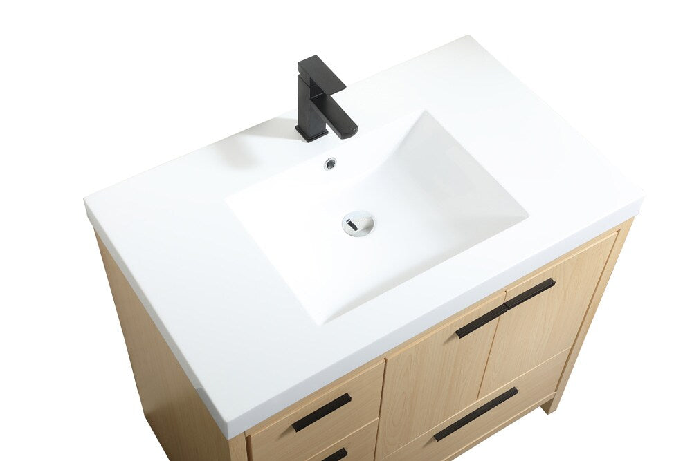 Elegant Furniture & Lighting - Wyatt 36 inch Single bathroom vanity in Maple - VF46036MMP veiw 3
