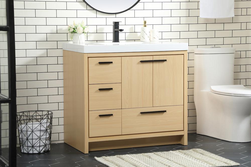 Elegant Furniture & Lighting - Wyatt 36 inch Single bathroom vanity in Maple - VF46036MMP veiw 9