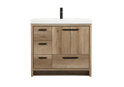 Elegant Furniture & Lighting - Wyatt 36 inch Single bathroom vanity in natural oak - VF46036NT veiw 1