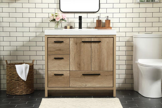 Elegant Furniture & Lighting - Wyatt 36 inch Single bathroom vanity in natural oak - VF46036NT veiw 2