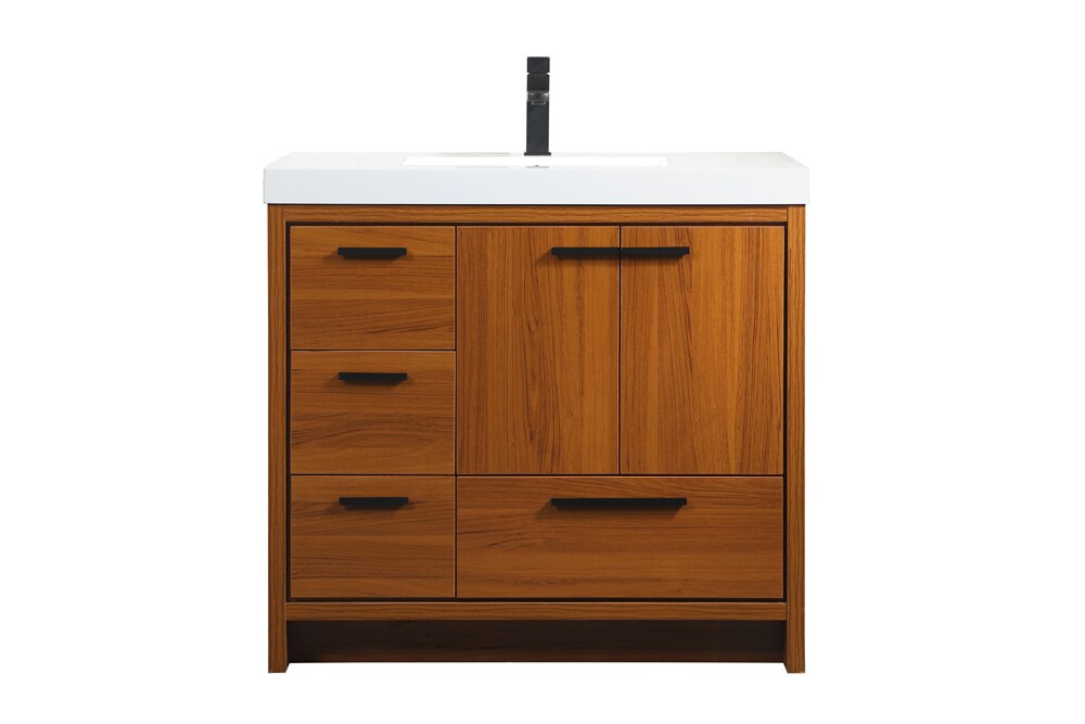 Elegant Furniture & Lighting - Wyatt 36 inch Single bathroom vanity in Teak - VF46036MTK veiw 1