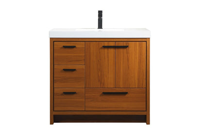Elegant Furniture & Lighting - Wyatt 36 inch Single bathroom vanity in Teak - VF46036MTK veiw 1