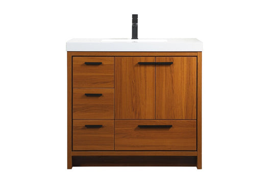 Elegant Furniture & Lighting - Wyatt 36 inch Single bathroom vanity in Teak - VF46036MTK veiw 1
