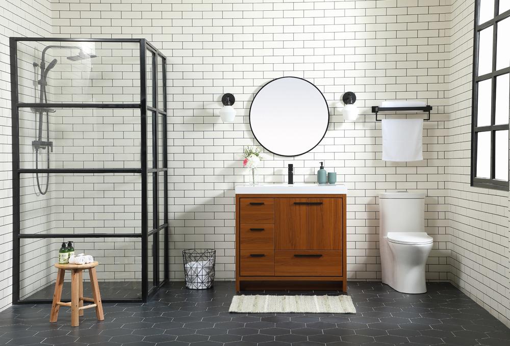 Elegant Furniture & Lighting - Wyatt 36 inch Single bathroom vanity in Teak - VF46036MTK veiw 11