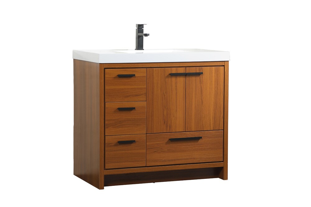Elegant Furniture & Lighting - Wyatt 36 inch Single bathroom vanity in Teak - VF46036MTK veiw 14