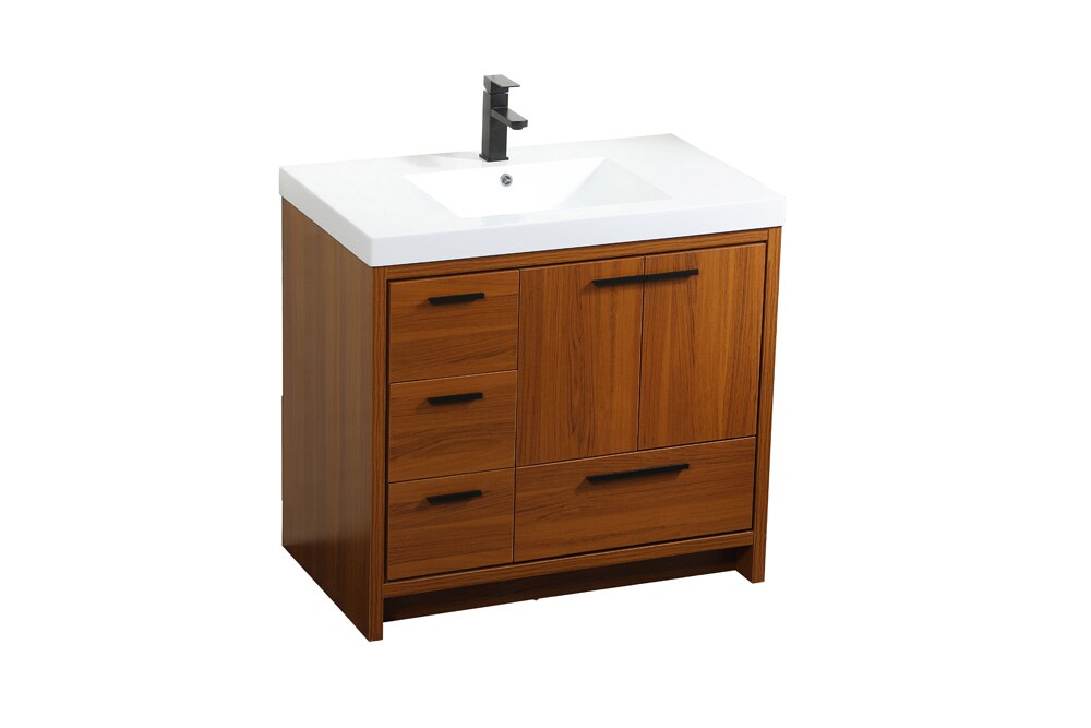 Elegant Furniture & Lighting - Wyatt 36 inch Single bathroom vanity in Teak - VF46036MTK veiw 15