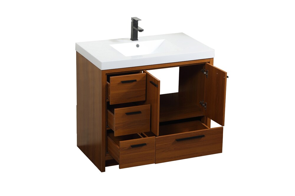 Elegant Furniture & Lighting - Wyatt 36 inch Single bathroom vanity in Teak - VF46036MTK veiw 16