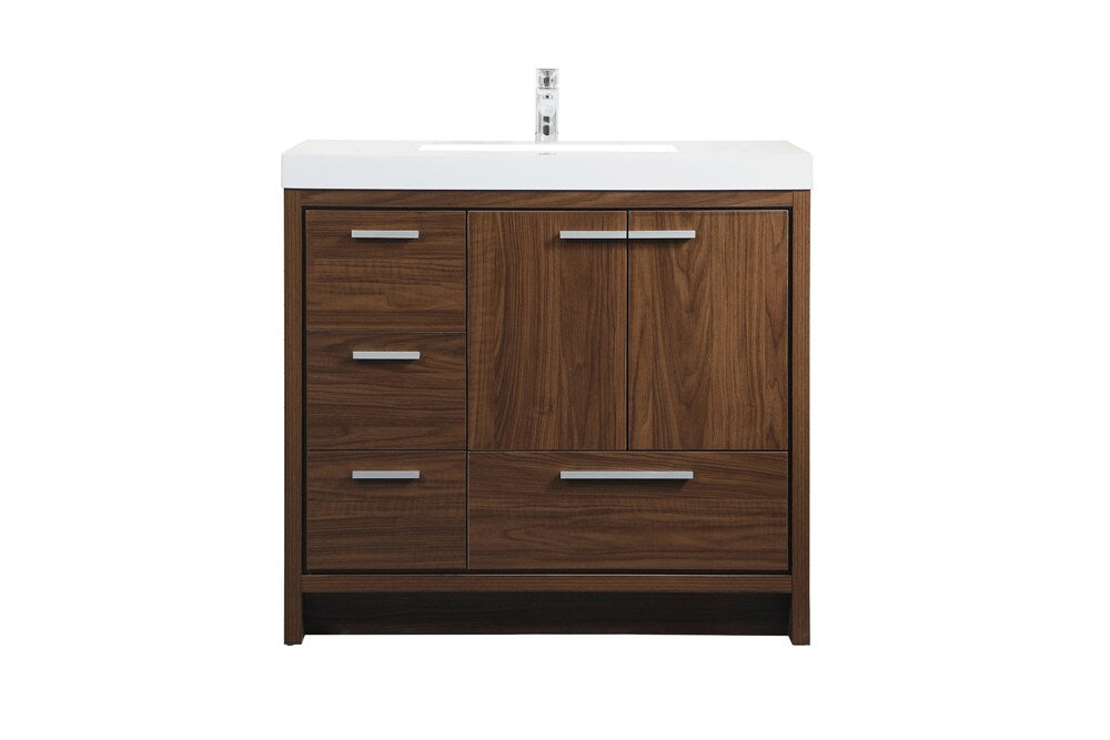 Elegant Furniture & Lighting - Wyatt 36 inch Single bathroom vanity in Walnut - VF46036MWT veiw 1