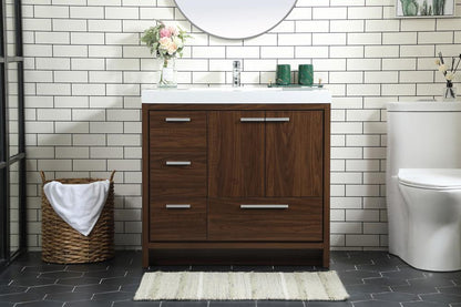 Elegant Furniture & Lighting - Wyatt 36 inch Single bathroom vanity in Walnut - VF46036MWT veiw 2