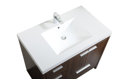 Elegant Furniture & Lighting - Wyatt 36 inch Single bathroom vanity in Walnut - VF46036MWT veiw 3