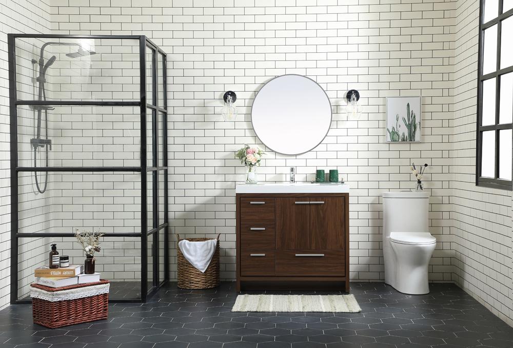 Elegant Furniture & Lighting - Wyatt 36 inch Single bathroom vanity in Walnut - VF46036MWT veiw 11