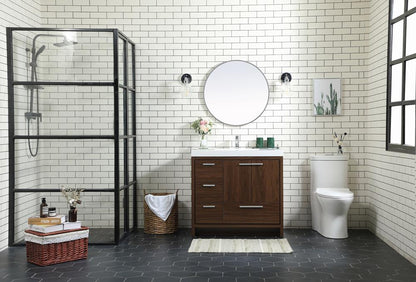 Elegant Furniture & Lighting - Wyatt 36 inch Single bathroom vanity in Walnut - VF46036MWT veiw 11