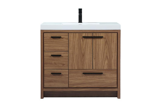 Elegant Furniture & Lighting - Wyatt 36 inch Single bathroom vanity in walnut brown - VF46036WB veiw 1