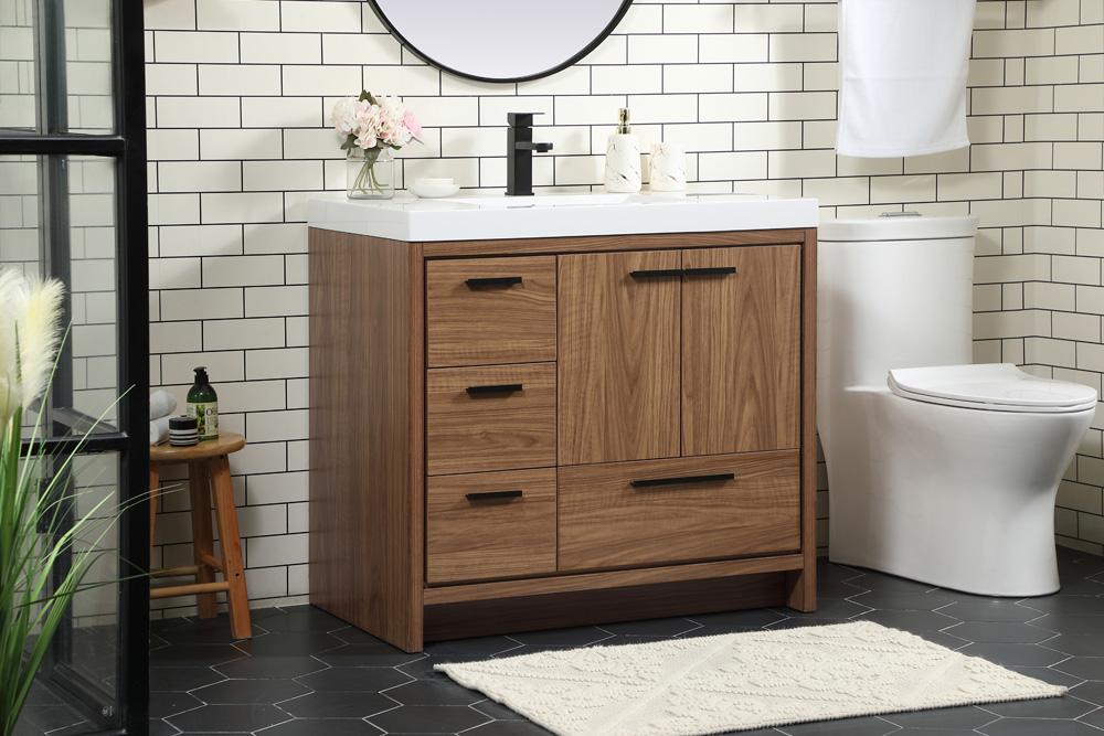 Elegant Furniture & Lighting - Wyatt 36 inch Single bathroom vanity in walnut brown - VF46036WB veiw 3