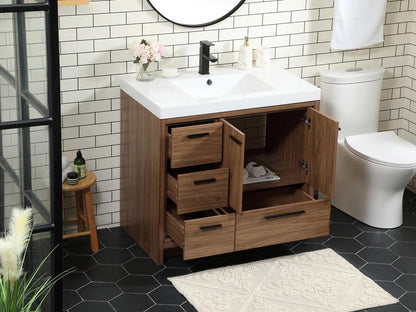 Elegant Furniture & Lighting - Wyatt 36 inch Single bathroom vanity in walnut brown - VF46036WB veiw 4