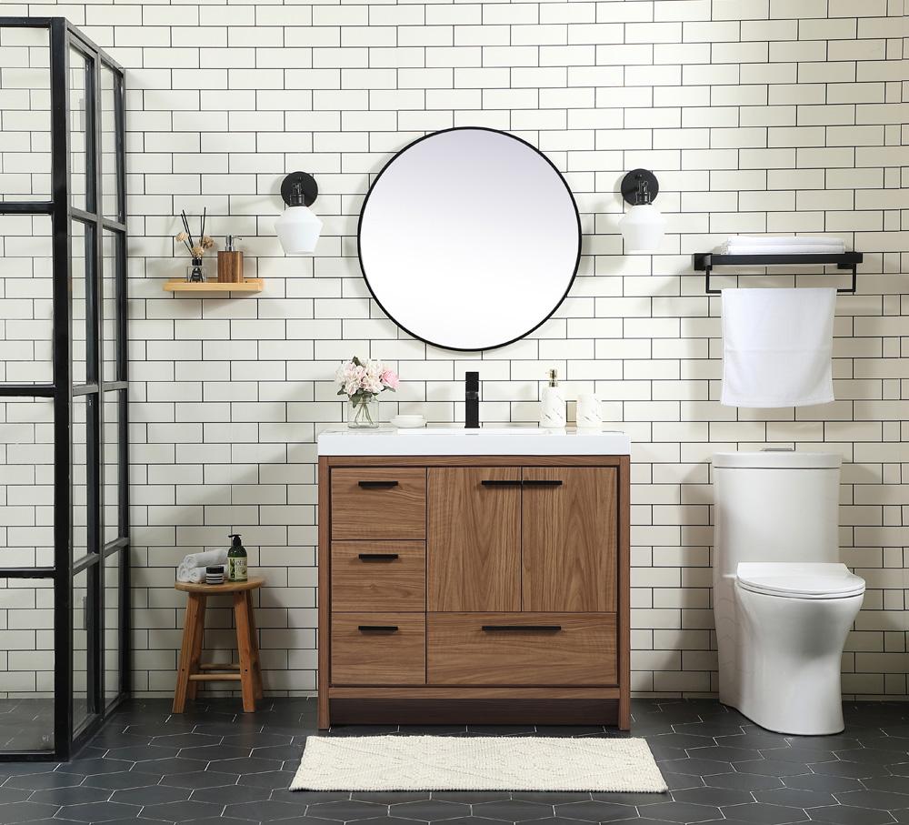 Elegant Furniture & Lighting - Wyatt 36 inch Single bathroom vanity in walnut brown - VF46036WB veiw 5