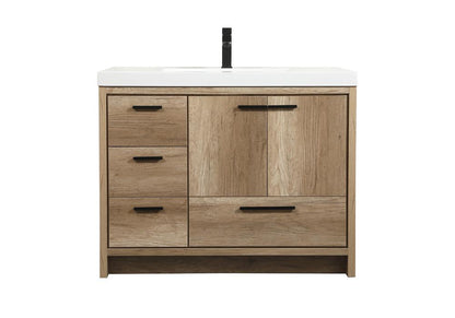 Elegant Furniture & Lighting - Wyatt 42 inch Single bathroom vanity in natural oak - VF46042NT veiw 1