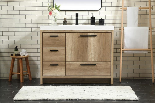 Elegant Furniture & Lighting - Wyatt 42 inch Single bathroom vanity in natural oak - VF46042NT veiw 2