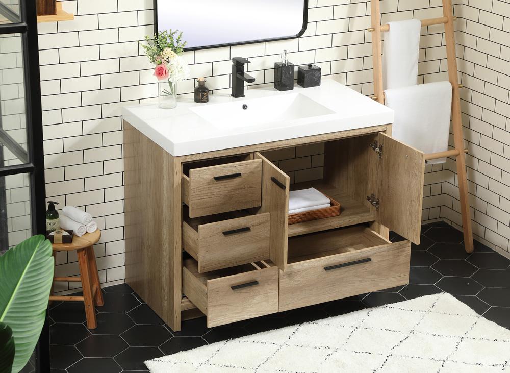 Elegant Furniture & Lighting - Wyatt 42 inch Single bathroom vanity in natural oak - VF46042NT veiw 4