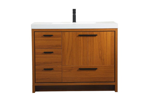 Elegant Furniture & Lighting - Wyatt 42 inch Single bathroom vanity in Teak - VF46042MTK veiw 1